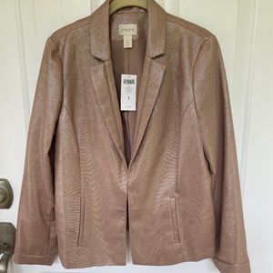 Chico's Glimmering Blush Jacket. NWT. Size 1.